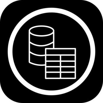 Database Table Flat Graphic Design Piece vector
