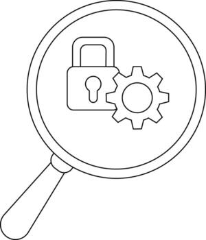 aumentador vaso terminado un bloquear engranaje prestados en un sencillo línea Arte estilo vector