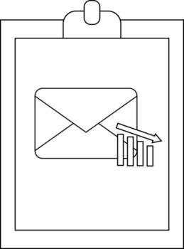 Envelope with decreasing bar chart on clipboard vector