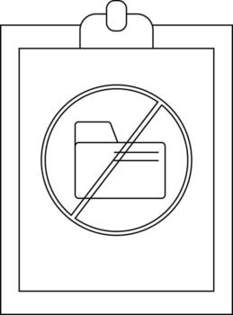 A sheet showing a prohibited folder icon clip at the top vector