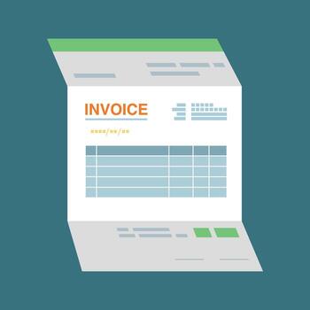 Minimalist document form with no content. Isolated invoice icon with long shadow. vector