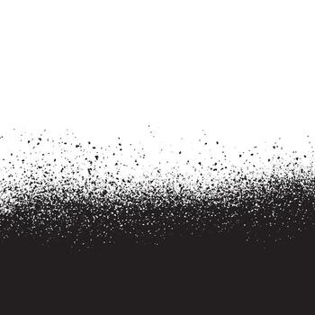A gradient transitions from white to black with a spraylike effect of scattered dots vector