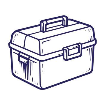Simple hand drawn sketch of a toolbox outline ready for various design applications vector