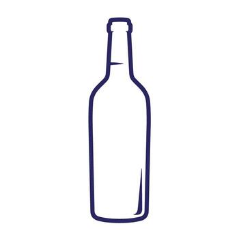 Simple outline illustration of a wine bottle showcasing minimalist design for various concepts vector