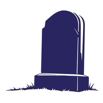 Simple and clean illustration of a tombstone with silhouette style and white background vector