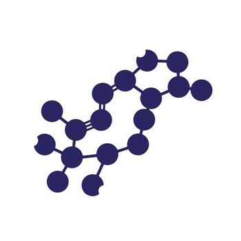 Abstract molecule diagram depicting chemical structure and scientific concepts isolated on white background vector