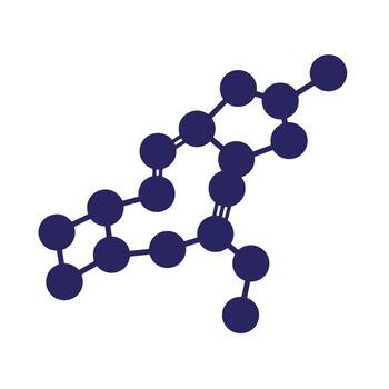 Abstract molecular structure illustration showing atoms connected with bonds on a white background vector