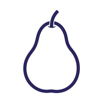 Simple outline illustration of a pear fruit isolated on a white background for design vector