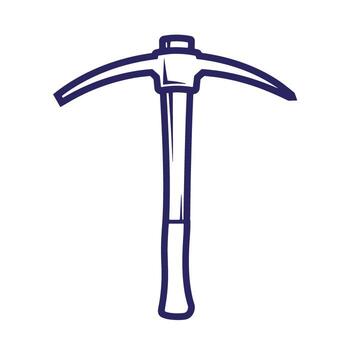 illustration of a simple pickaxe outline isolated on a white background vector