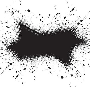 Grunge Style Splatter Frame Design with Abstract Irregular Shape in Black Color vector