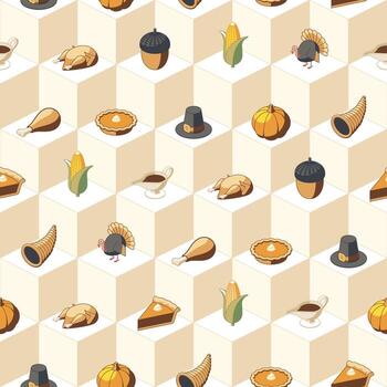 de colores acción de gracias isométrica sin costura modelo con geométrico formas antecedentes vector