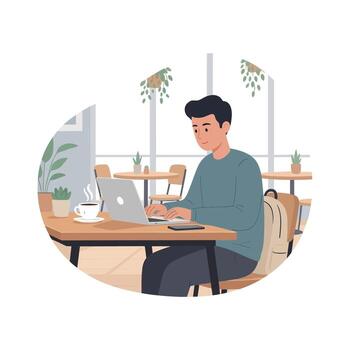 Remote Work And Digital Nomad Setup vector
