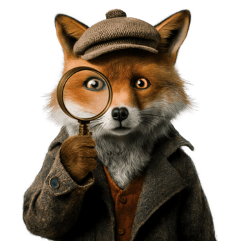 detective zorro investigando con aumentador vaso, símbolo de curiosidad, exploración, y problema resolviendo, aislado en transparente antecedentes png