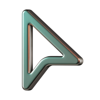 Bright Teal Pointer Arrow with Diagonal Trailing Line 3D Icon png