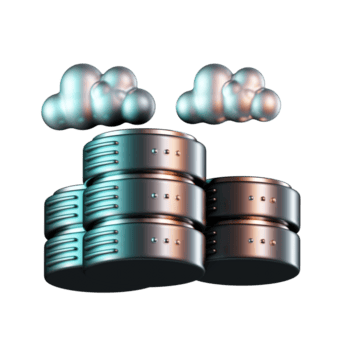 base de dados cilindro conectado para luz azul nuvem 3d ícone png