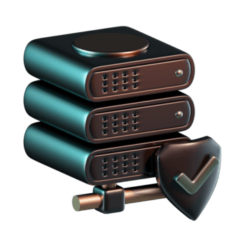 bronze servidor prateleira proteção escudo angular Visão 3d ícone png