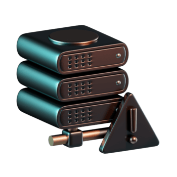 bronze servidor prateleira triângulo Atenção placa 3d ícone png