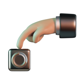 Hand Holding Circular Progress Indicator Empty State 3D Icon png