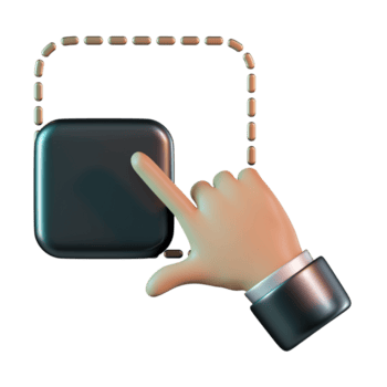 Hand Grasping Dark Square Scale Resize Icon Upright 3D Icon png