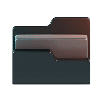 Dark Green Open File Folder with Two Copper Brown Documents Inside Tilted Right 3D Icon IllustrationDark Green Open File Folder with Two Copper Brown Documents Inside Tilted Right 3D Icon Illustration png