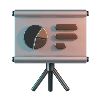 Two Overlapping Presentation Slides Showing Data Graphs with Bronze Lines 3D Icon Illustration png
