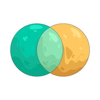 Illustration of Two Overlapping Circles vector