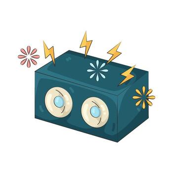 Illustration of Speaker with Lightning and Sparkles vector