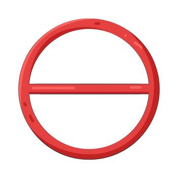 ilustración de rojo circulo con horizontal línea vector