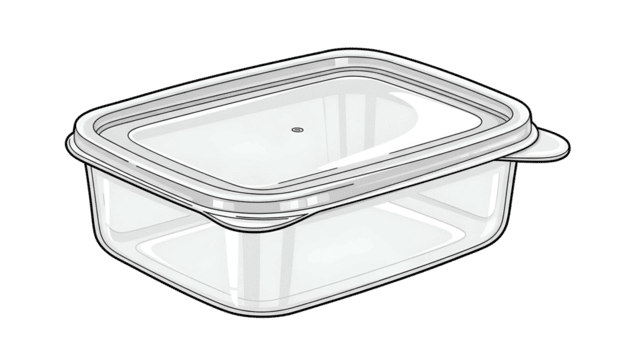 Claro plástico Comida armazenamento recipiente com tampa para cozinha organização png