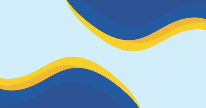 Abstract Blue And Yellow Wave Design With Curved Stripes For Background And Artful Layout vector