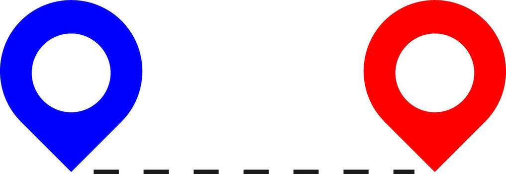 route with location marker vector