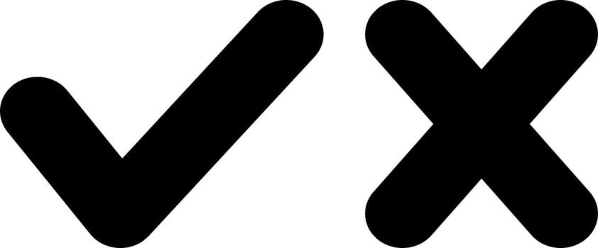 check mark and cross icon vector