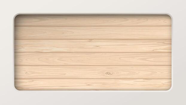 Light cream background with rounded rectangle frame paper cut style have whitewashed cut timber panels at the back graphic illustration have blank space. vector