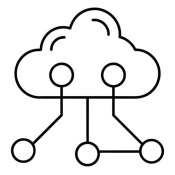 nube red diagrama con múltiple interconectado nodos y datos transferir líneas nube informática conexión vector
