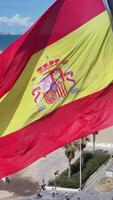 lindo espanhol bandeira dentro valencia comunidad valenciana dentro Espanha. beleza cena. video