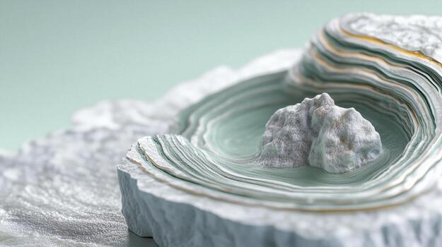 Abstract terrain visualization with flowing contour lines, layered elevation textures photo