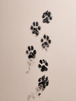 Dog Paw Print Ink Marks photo