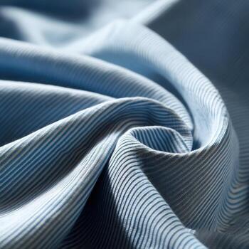 Closeup Textured Seersucker Fabric with Vertical Ridges photo