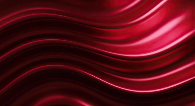 Elegant Red Satin Wave Background Smooth Flowing Abstract Texture photo