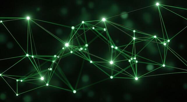 Abstract Green Network Connection Background Digital Technology Data and Communication photo