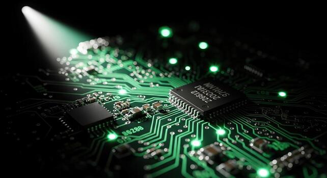 circuito tablero iluminado tecnología innovación y datos Procesando foto