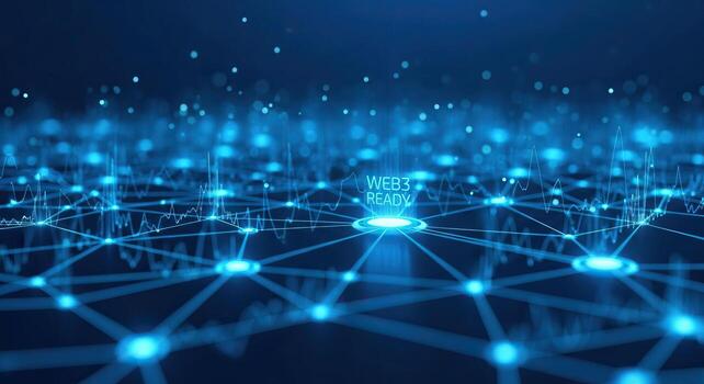 Web3 Ready Decentralized Network Connection Blockchain Technology and Futuristic Data Analytics photo