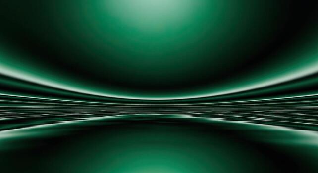 Sleek Emerald Green Abstract Background with Dynamic Curved Lines and Reflective Surface photo