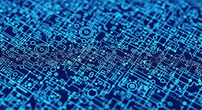 Futuristic Digital Circuit Board Pattern Background for Advanced Technology and Data Network Concepts photo