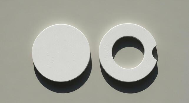 Abstract Circular Forms Conceptual Design Elements on Gray Background photo