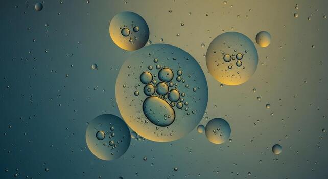 Abstract Oil and Water Bubbles Creating a Unique Colorful Background and Texture photo