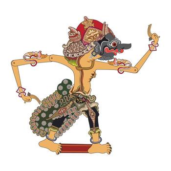 Balinese shadow puppet artwork vector