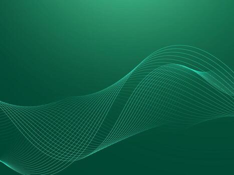 Green wave line abstract background vector