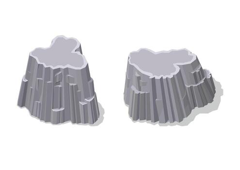 Stylized rock formations for 3D modeling vector