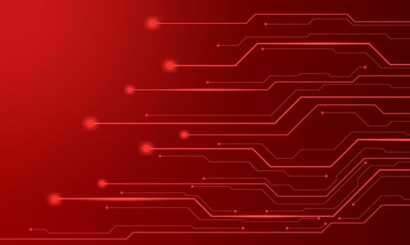 Red circuitry background design vector